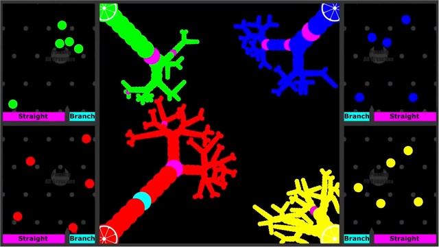 Growing Tree Battle 2 in Algodoo