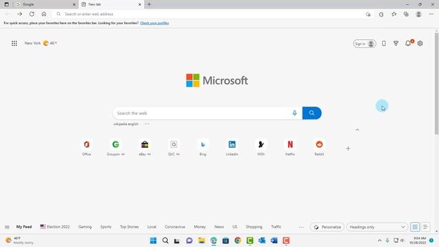 How to set Google.com as the home page in Microsoft Edge