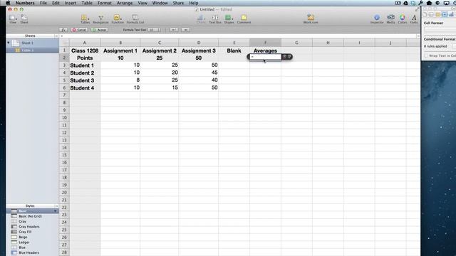 How To Create a Grade Book in Numbers