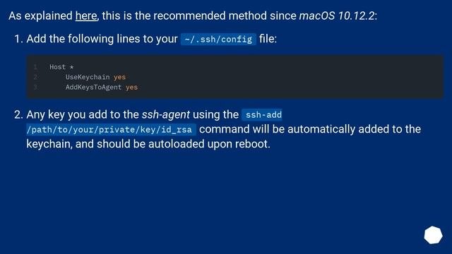 How to use Mac OS X Keychain with SSH keys?