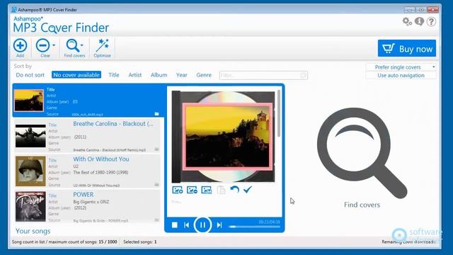 Trying out Ashampoo MP3 Cover Finder
