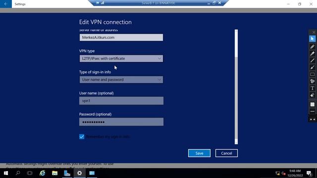 31 Windows Server 2016  IKEv2 ayarlanma  ve Filtiring . Qoşulmalara  Girişlərə qarşmaq
