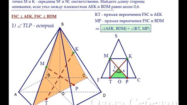 ЕГЭ по математике. Угол между плоскостями в правильной шестиугольной пирамиде