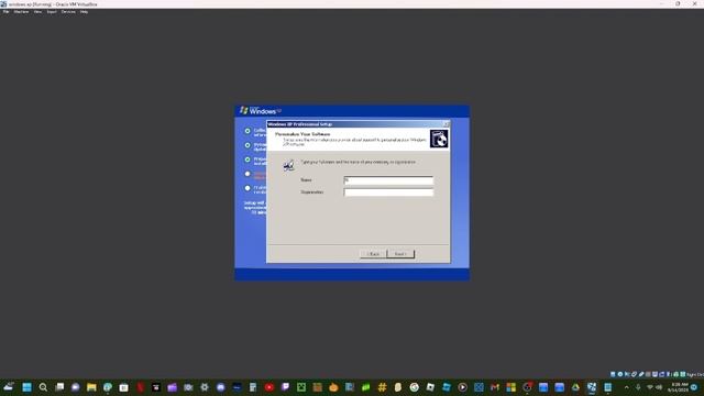 how to install windows XP for VirtualBox