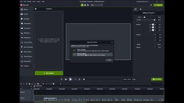 Speech-to-Text in Camtasia