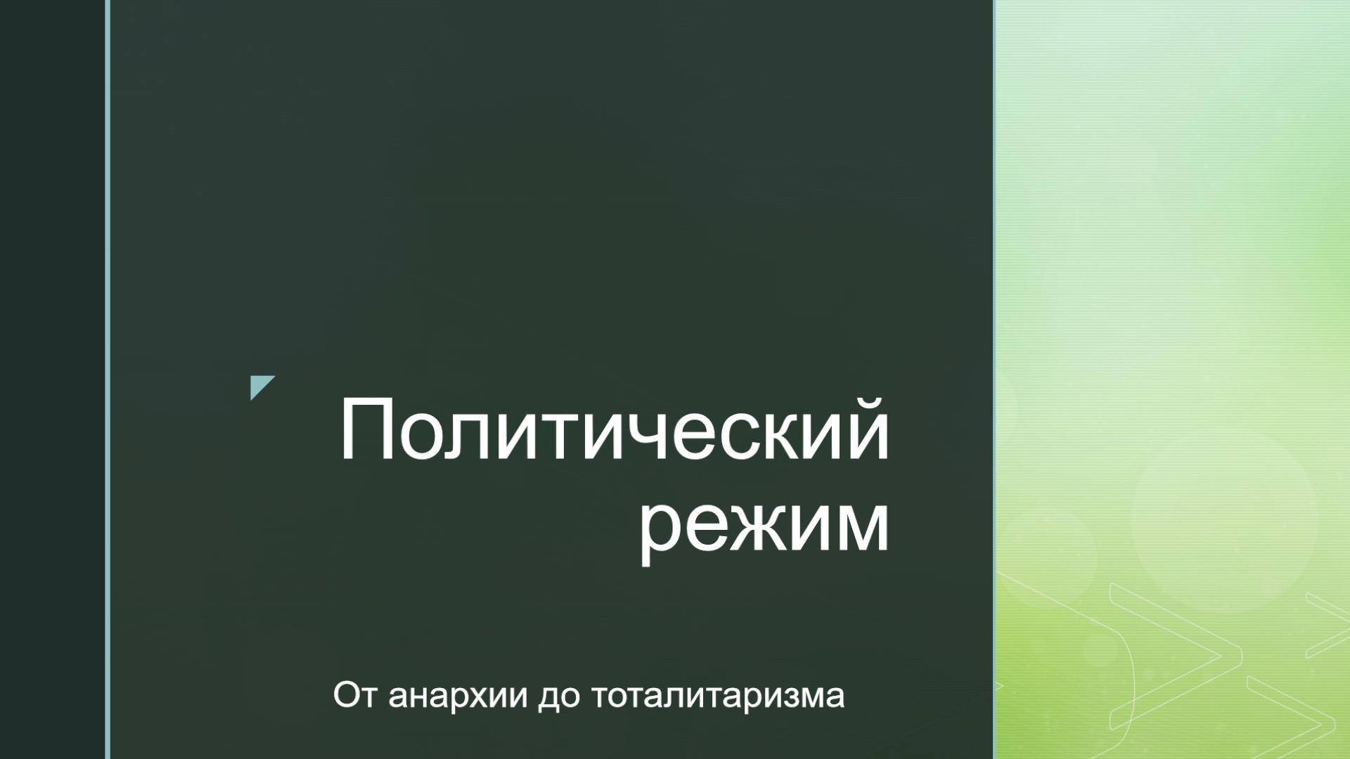 Политический режим: От анархии до тоталитаризма