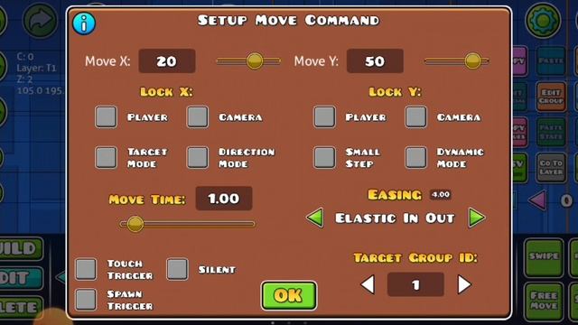 гаид по триггерам в geometry dash(move триггер)