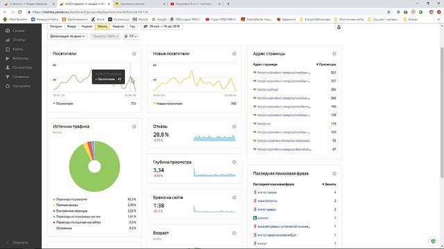 Анализ рекламной компании и  поведения клиентов, посещаемости сайта