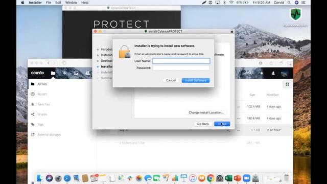 Corvid CD Cylance Mac Install Demo