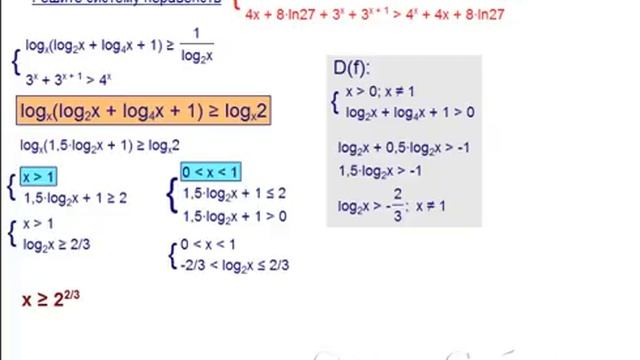 С3. ЕГЭ математика. Логарифмическиие неравенства. 17.03.12