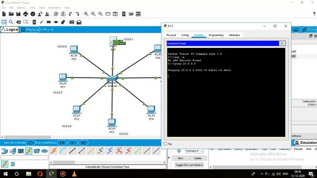 CISCO Packet Tracer - Address Resolution Protocol implementation