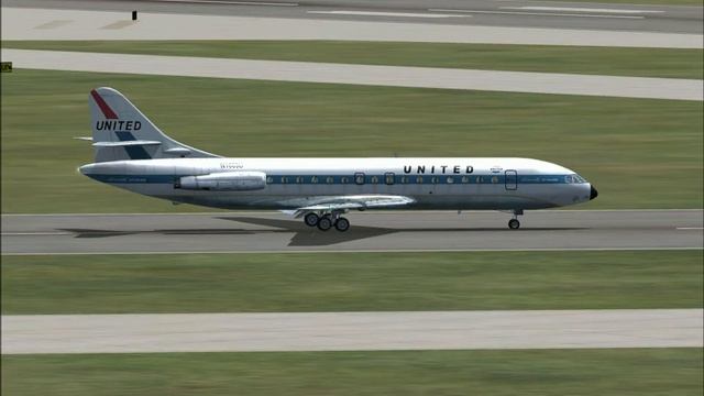 United Air Lines Caravelle Flight Simulator FSX takeoff Balto Friendship Airport Runway 22