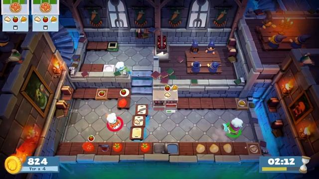 Overcooked 2 Level 3-1 3 player coop 4 stars score 1920