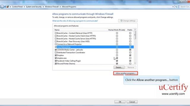Allowing/Denying Applications Through Firewall