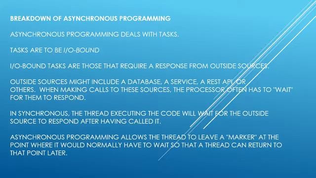 Asynchronous Programming in C# & ASP.NET