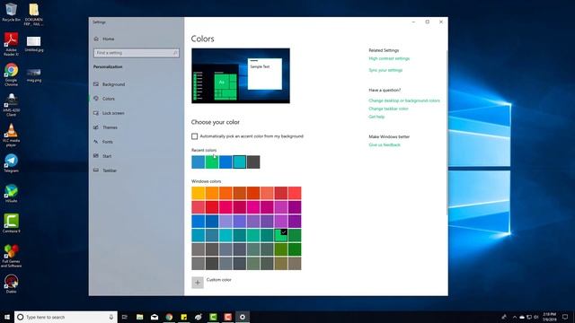 Tutorial 1 - Windows 10 - Desktop background, win color, screen saver, taskbar and start menu