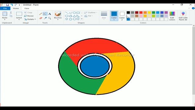 How to draw Chrome Logo Ms paint || In windows 10??🤔🤔