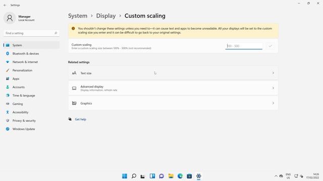 How to apply scaling and make text bigger in Windows 11