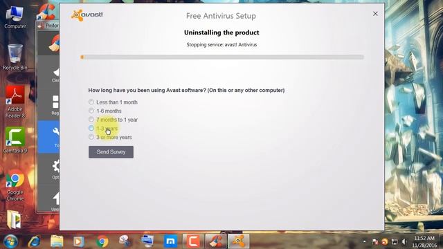 uninstall avast windows