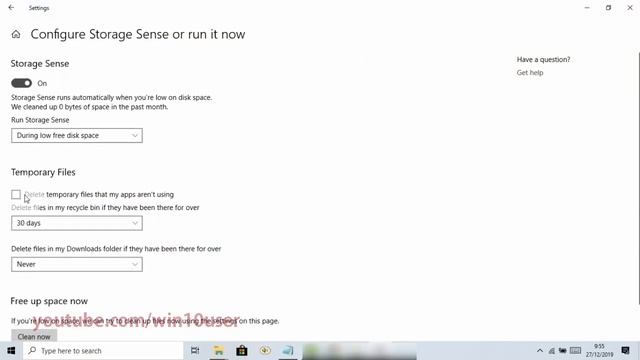 Windows 10 Home : How to enable or disable auto delete temporary files that apps aren't using