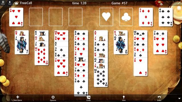 FreeCell Game # 57 SOLVED Microsoft Solitaire