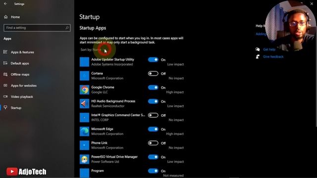 How to stop apps from opening on startup in windows 10