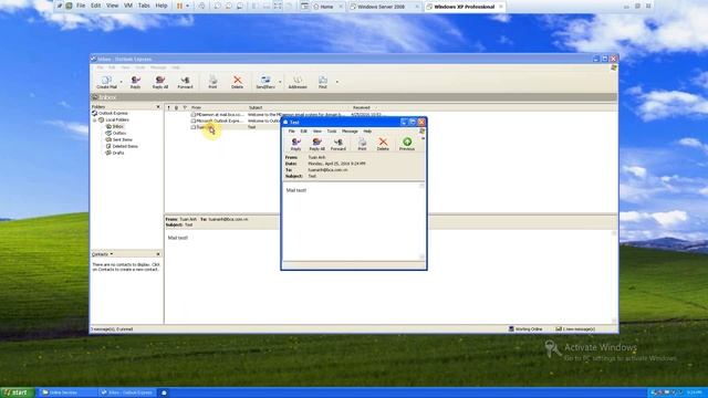 Configure Mail Client that allows sending and receiving messages on the windown server 2008