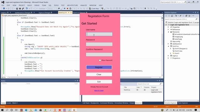 Login And Signup Page Using   || C# ||   Windows Form Application And Local Database.