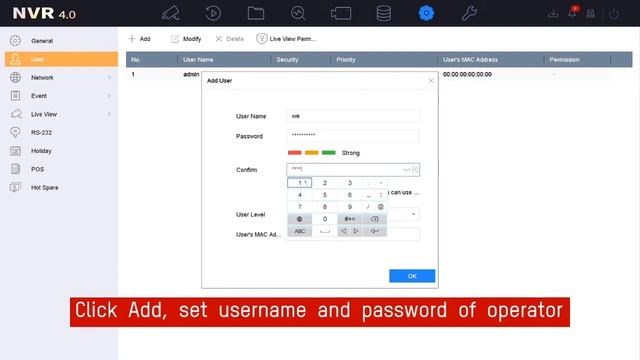Hikvision 4.0 Create Operator User with limited access