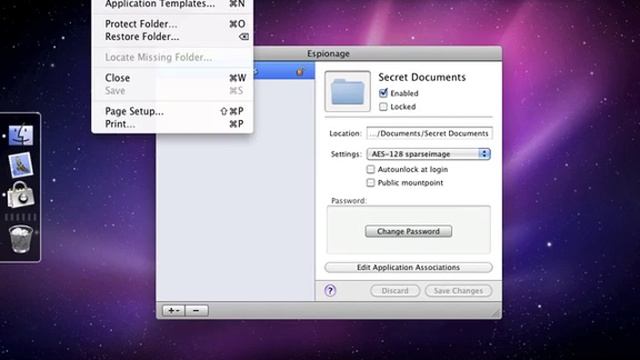 Espionage 2.6 - Secure Folder Protection and Encryption for Mac OS X