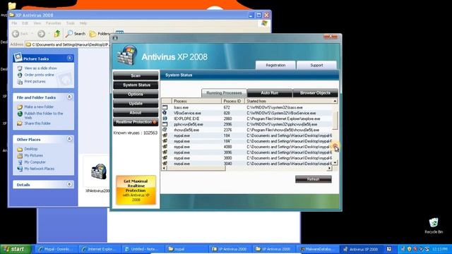 What happens if you run XP Antivirus 2008 on Windows XP (Maltests #2)