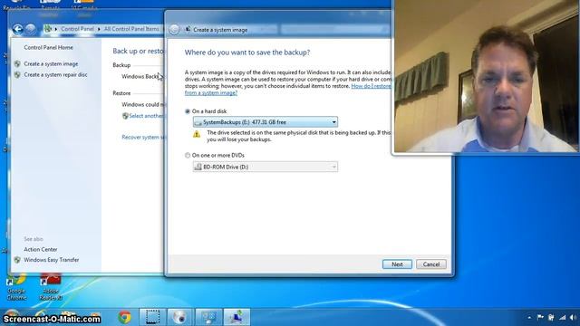 Windows 7 system image backup