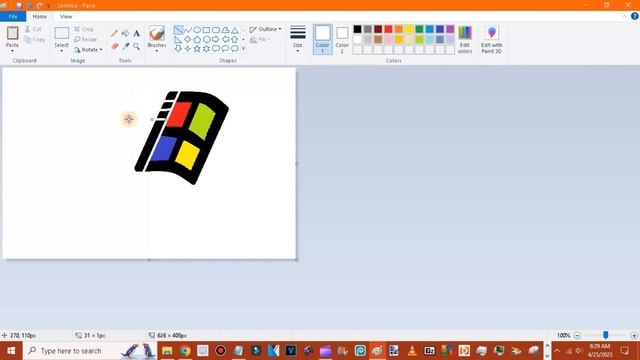 How to draw Windows 98 logo using MS Paint