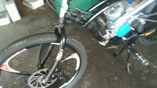 motorized bike installed new 203 mm rotor and new brake caliper db680 dual piston