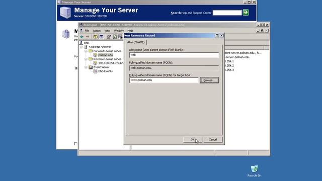 Manage DNS on Windows 2003 (simple step)