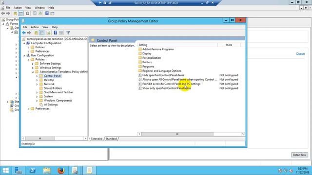 Control Panel access Deney GPO  bangla tutorial