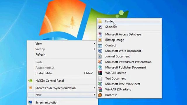 How to make a folder in windows 7