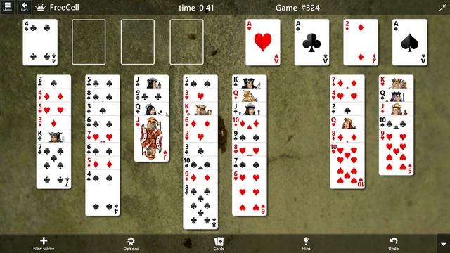 FreeCell Game #324 SOLVED/ Microsoft Solitaire Collection