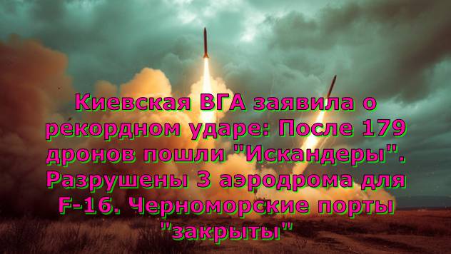 Киевская ВГА заявила о рекордном ударе: После 179 дронов пошли "Искандеры". Разрушены 3 аэродрома дл