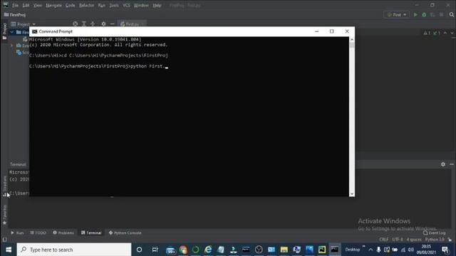 6. Executing program from windows CMD