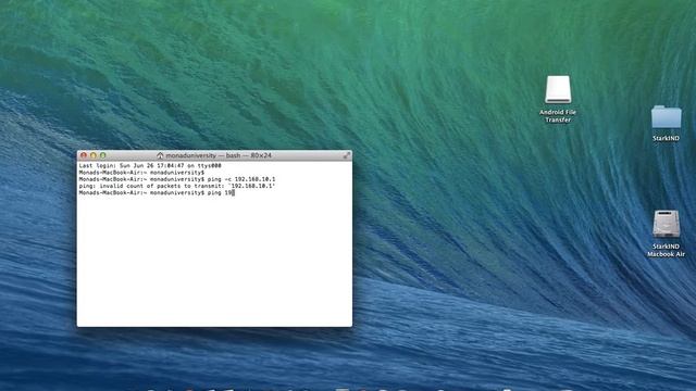 How  to Ping on  Macbook Air