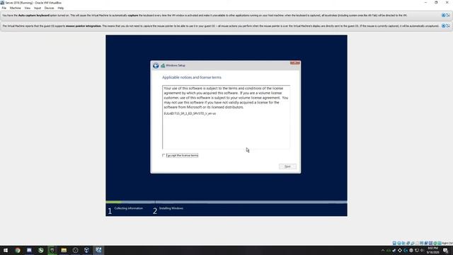 How to install Windows Server 2016 on Virtual Box