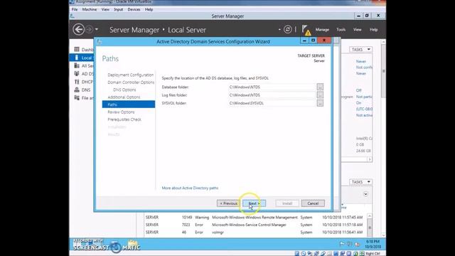 Installing Active directory, DNS, DHCP in Windows Server 2012