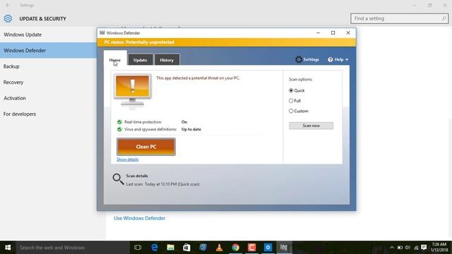 How To scan for viruses using Windows Defender in Windows 10