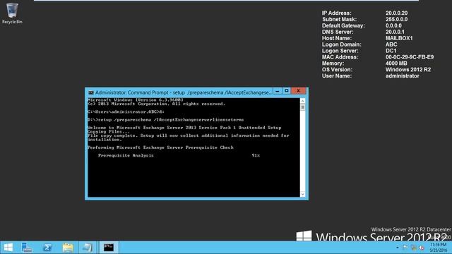Mailbox Server install In Exchange 2013 SP1
