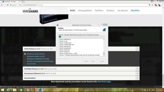 Instalación Wireshark