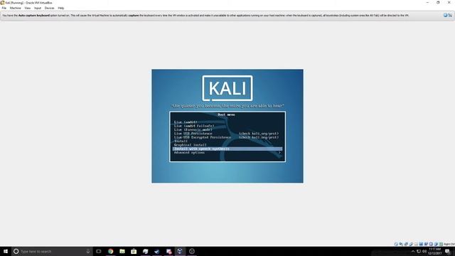 Kali Live Boot Grub