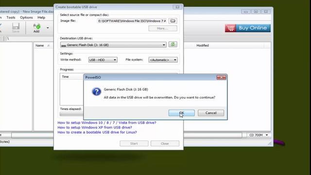 How To pen drive Bootable Power iso