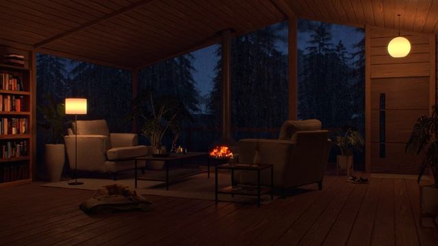 Cabin :: House :: Landscape :: Nature :: Rain :: Window