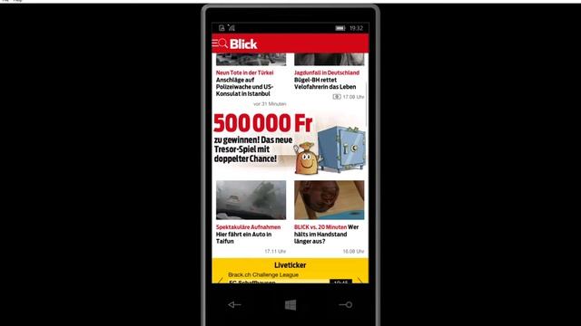 Android-Apps on Windows Phone: Blick.ch